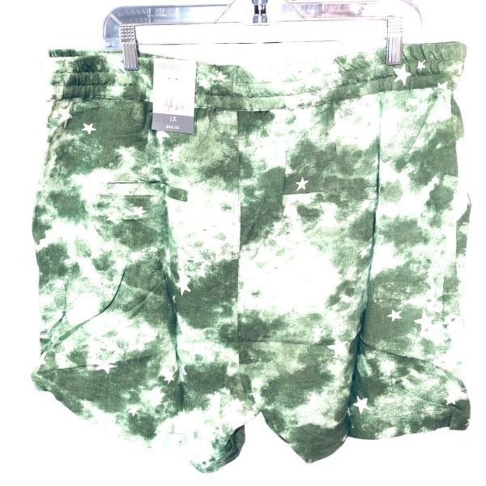 Style & Co Womens Short Set Bundle 2X Pullon Printed Shorts Vacay Elastic Waist